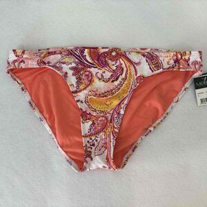 Ralph Lauren Bikini Bottom Womens Orange Paisley Swimwear‎ Size10